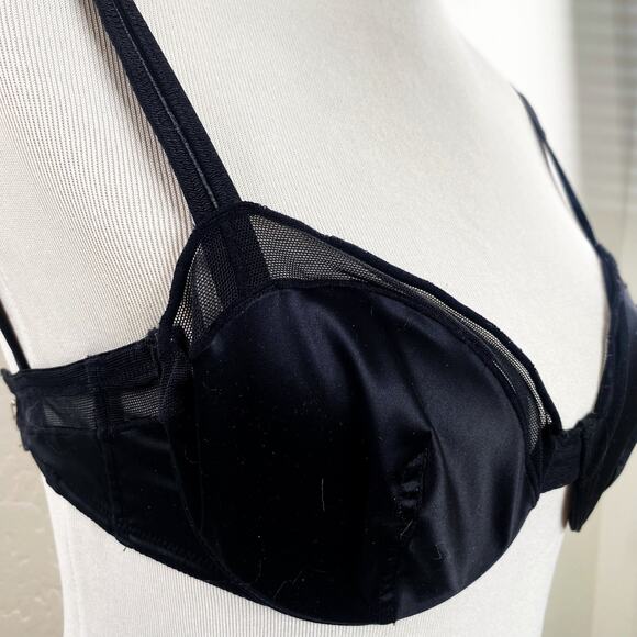 Le Mystere NO 9 Lolita Triangle Bra #7159 in Black Noir US 30E - Picture 2 of 8
